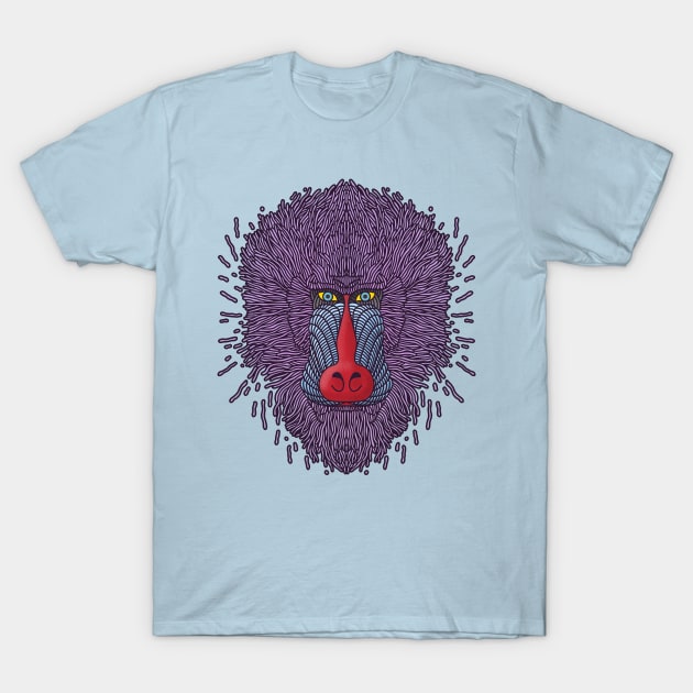 MANDRILL HEAD LINE ART T-Shirt by ejajanuar